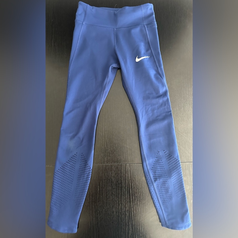 Nike Grey Floral and Blue Leggings - Picture 7 of 12